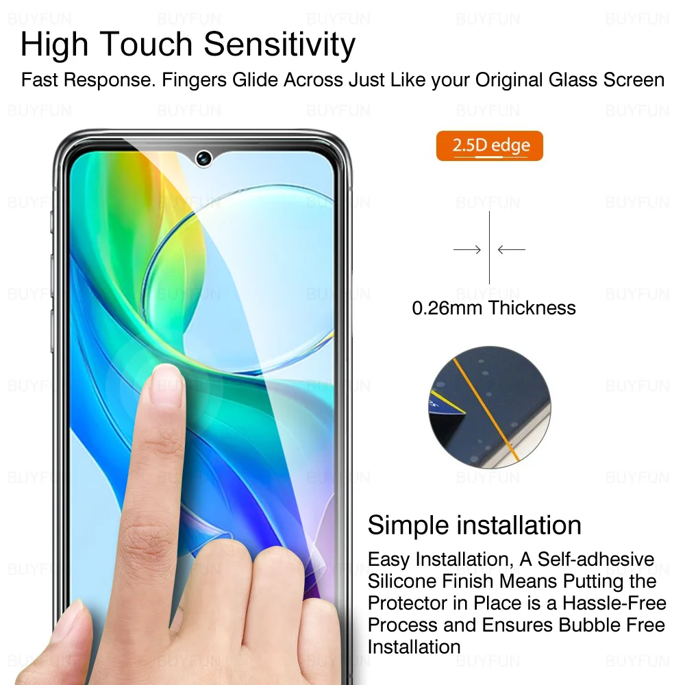 6-in-1 Full Cover Tempered Glass For vivo Y03 5G Camera Lens Protect Film For VIVO vivoY03 vivo y03 Y 03 03Y HD Screen Protector