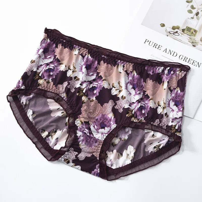 SP&CITY Leopard Print Oversized Sexy Women's Underwear High Elastic Flower Lace Ruffle Panties Cotton Crotch Seamless Briefs