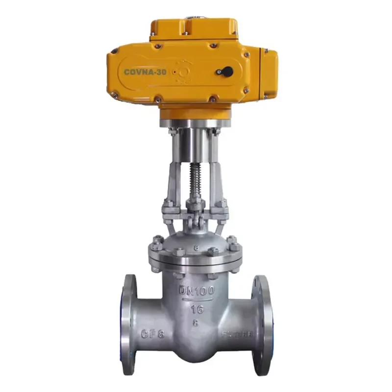 2026 COVNA Gate Valve/electrical Drive Stainless Steel Double Flange Multi Turn Electric Actuated Motorized Gate Valve