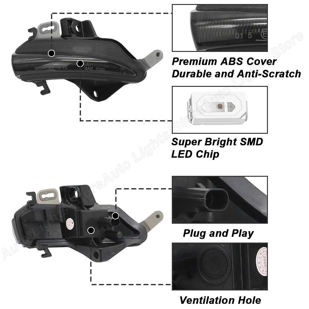 Side Mirror Blinker Lights For Lexus CT 200h ES 250 300h 350 IS 200t 250 300 350 LS 460 Dynamic LED Turn Signal Indicator Lamps