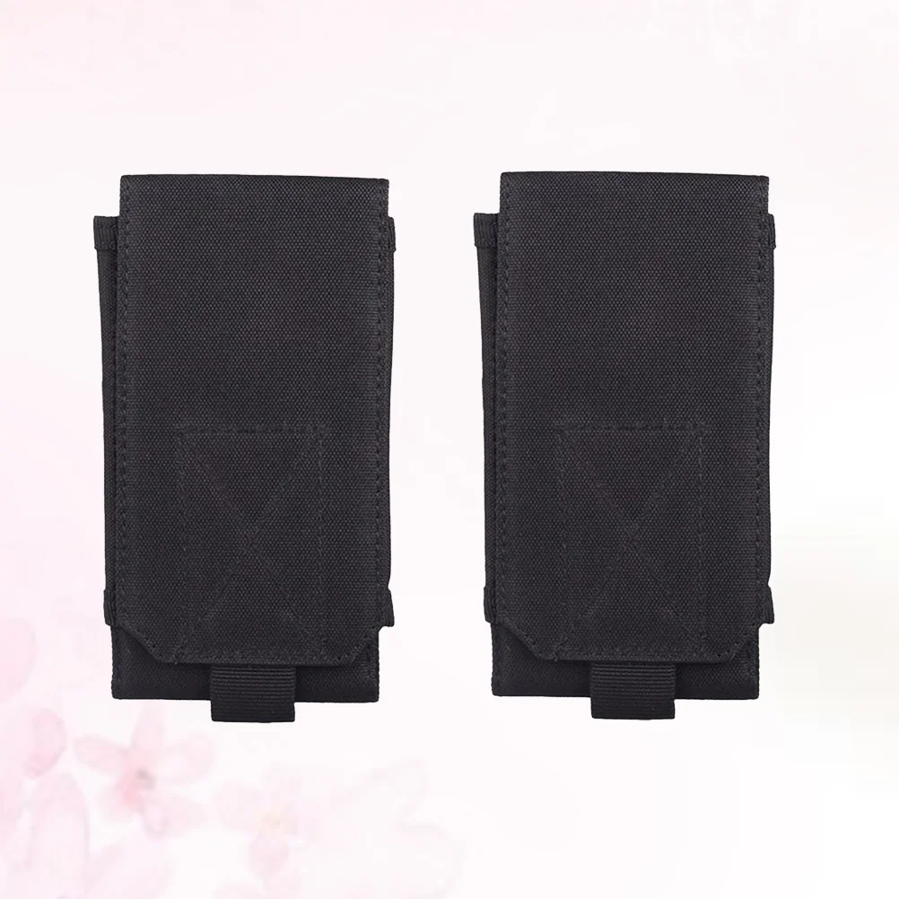 

2Pcs Outdoor Waist Bag Multifunction Running 6 Inch Portable Phone Pouch Black Oxford Cloth Phone Case