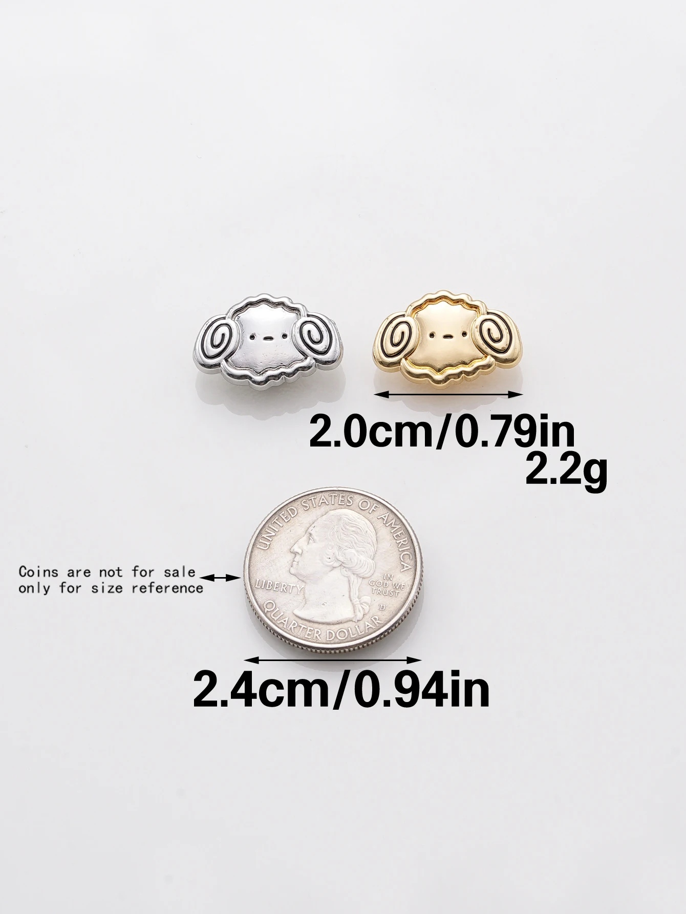 

8pcs Cartoon Style Decorative Metal Buttons Assorted Sizes for Various Clothing Accessories Fashionable Versatile Button Set