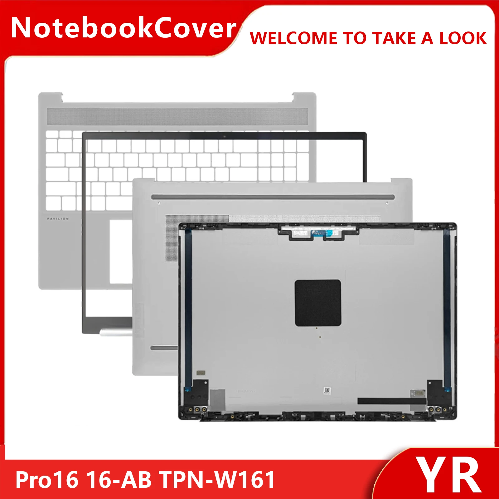 NEW For HP Pavilion Book Pro16 16-AB TPN-W161 Laptop LCD Back Cover Front Bezel Palmrest Bottom Case Laptop Frames