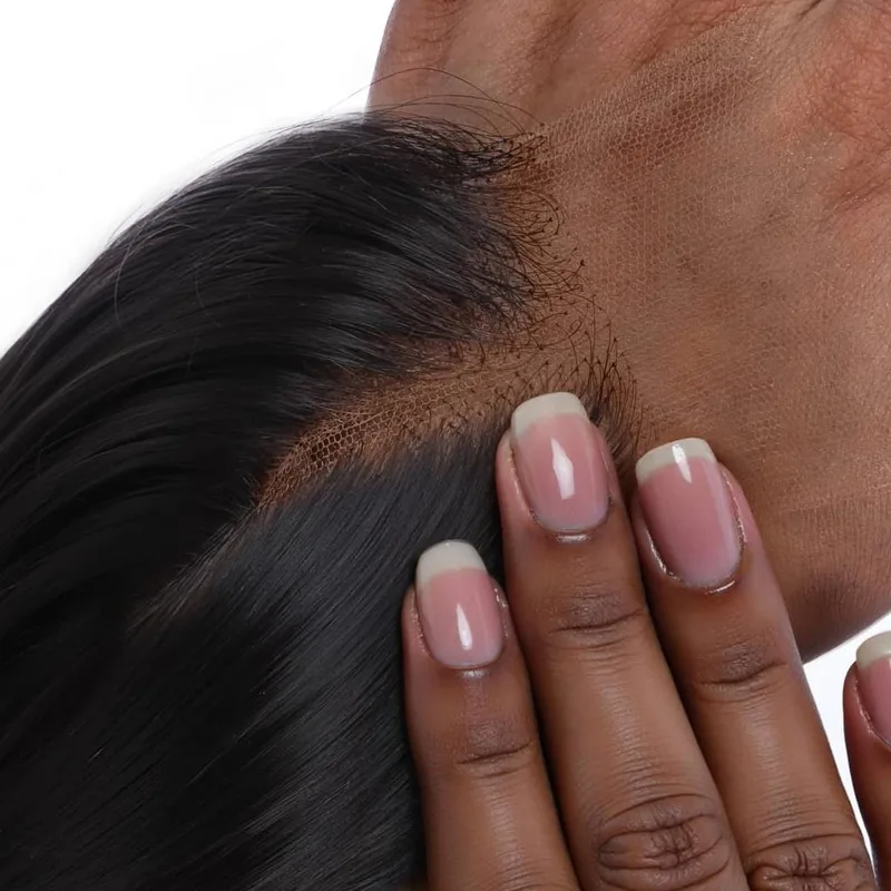 14A Натуральный цвет, прямые 2x6, кружевная застежка, отбеленные узлы, бразильские девственные человеческие волосы Remy, предварительно выщипанные с детскими волосами 8-22 дюйма