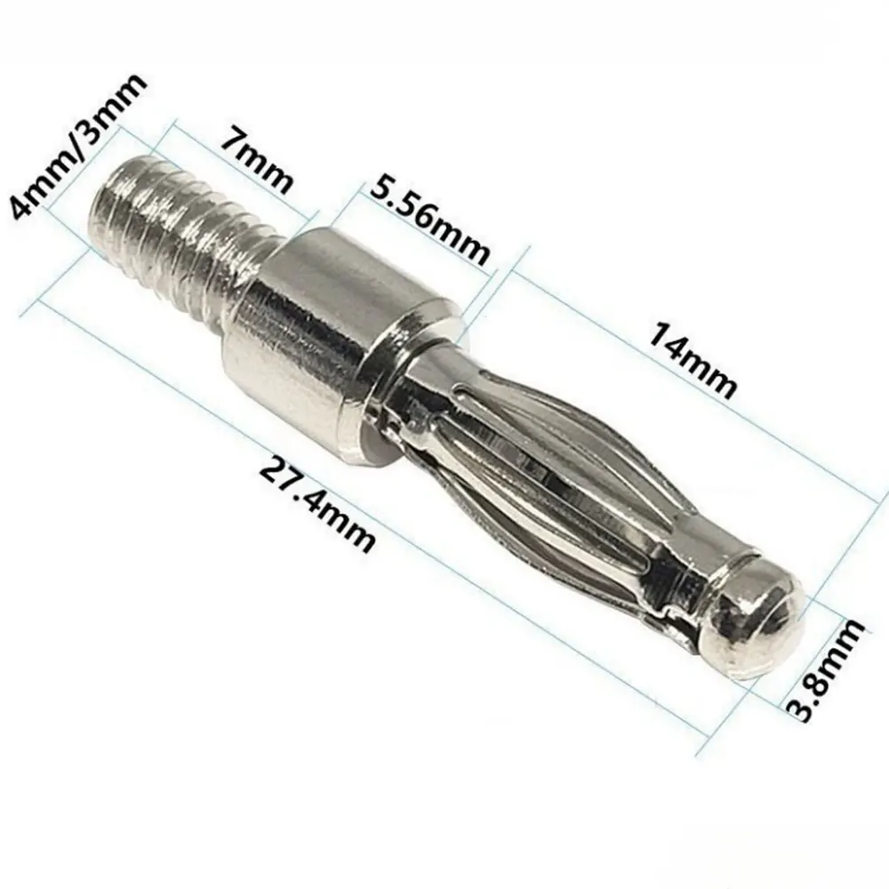 

5/10pcs 3mm/4mm Banana Plug Connector Adaptor 3mm / 4mm Lantern Shape Type Banana Plugs with M3/M4 Screw Thread Solderless DIY