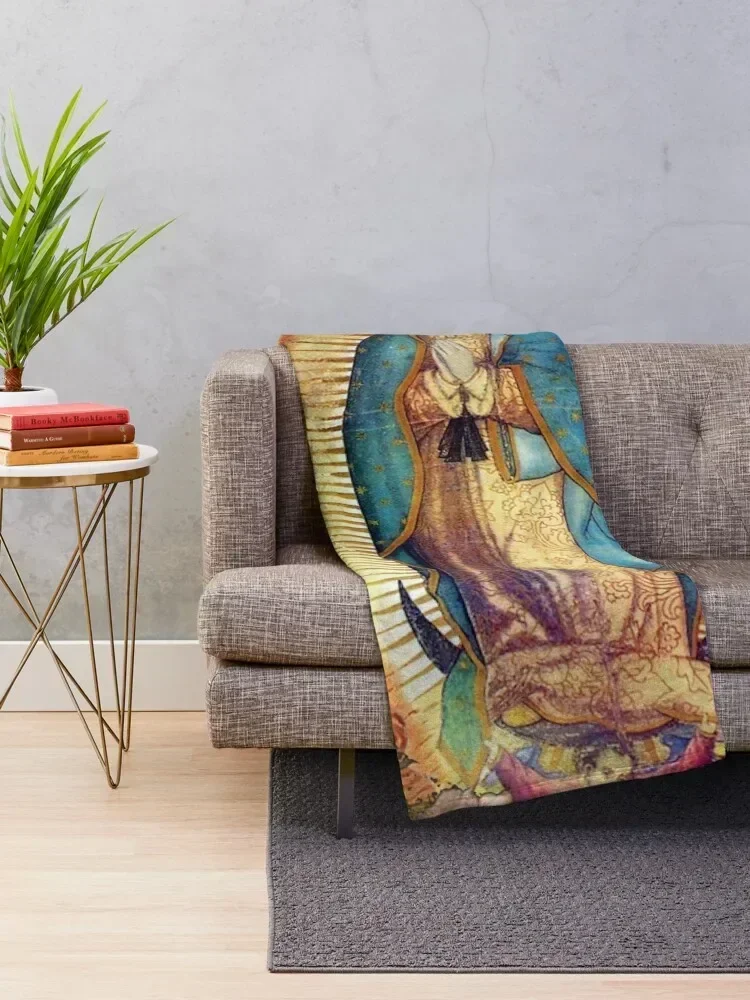 Our Lady of Guadalupe Virgin Mary Catholic Mexico Throw Blanket Shaggy Fluffys Large blankets ands Camping Blankets