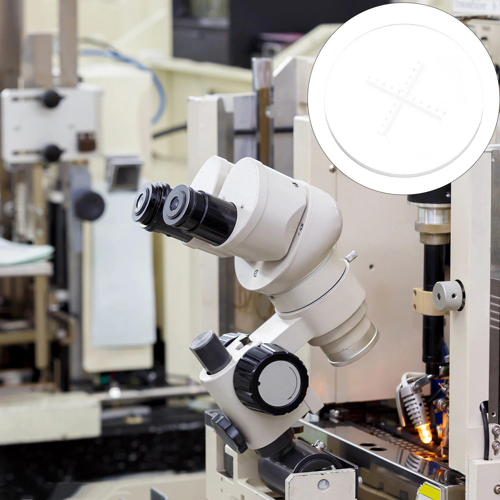 

Microscope Micrometer Calibrating Ruler Slide Area Measuring Precision Ocular Micrometers Cross Eyepiece Functional Rulers High