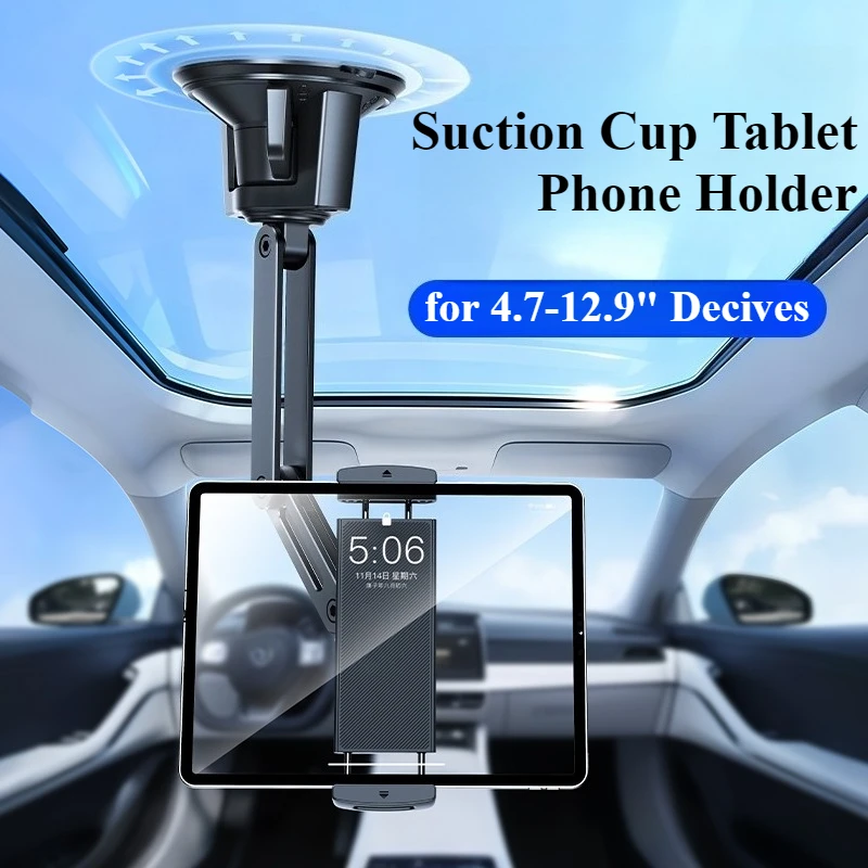 

Hipacool приборная панель автомобильный держатель для планшета на присоске для 4,7-12,9 "телефонов и планшетных устройств регулируемый угол зажима держатель для телефона подставка