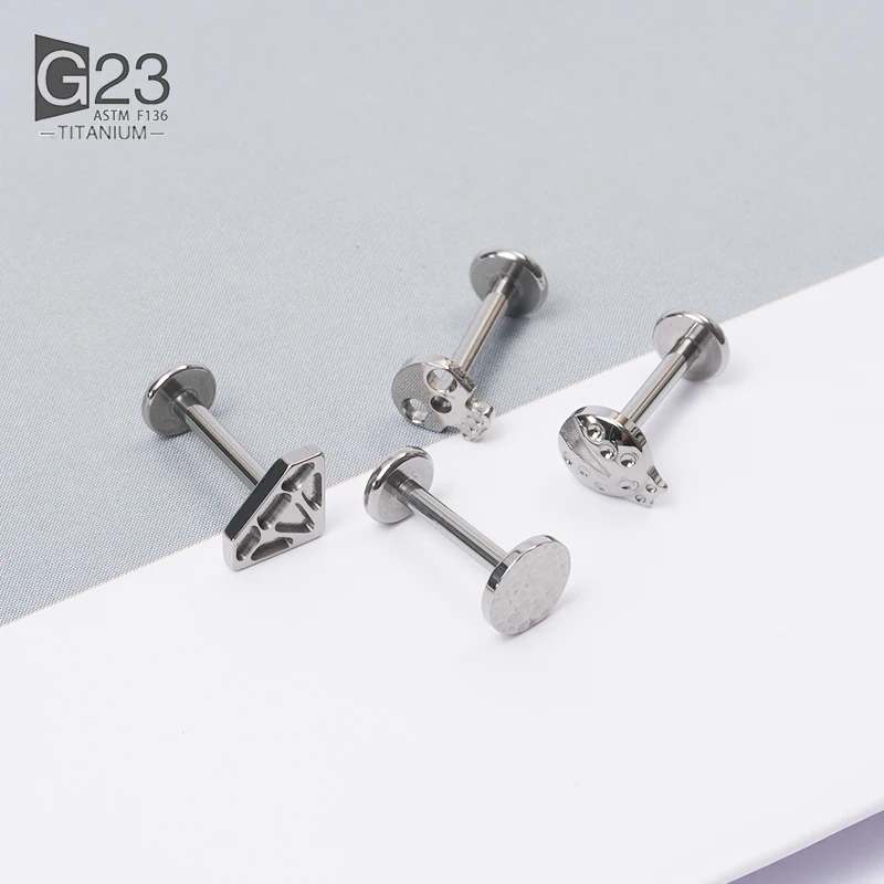 F136 Titanium 16G Pacman Game Ghost Funny Stud Earring Halloween Labret Monroe Tragus Cartilage Helix Piercing