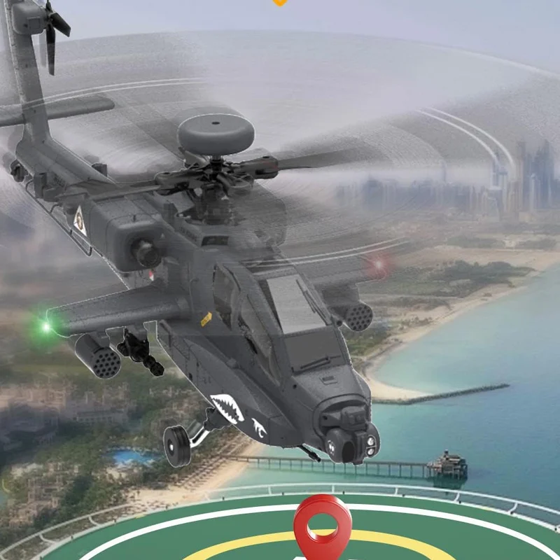 New Yuxiang Apache F11s Armed Remote Control Helicopter Gps Navigation Model 3d Inverted Simulation Drone Rhsky Toy