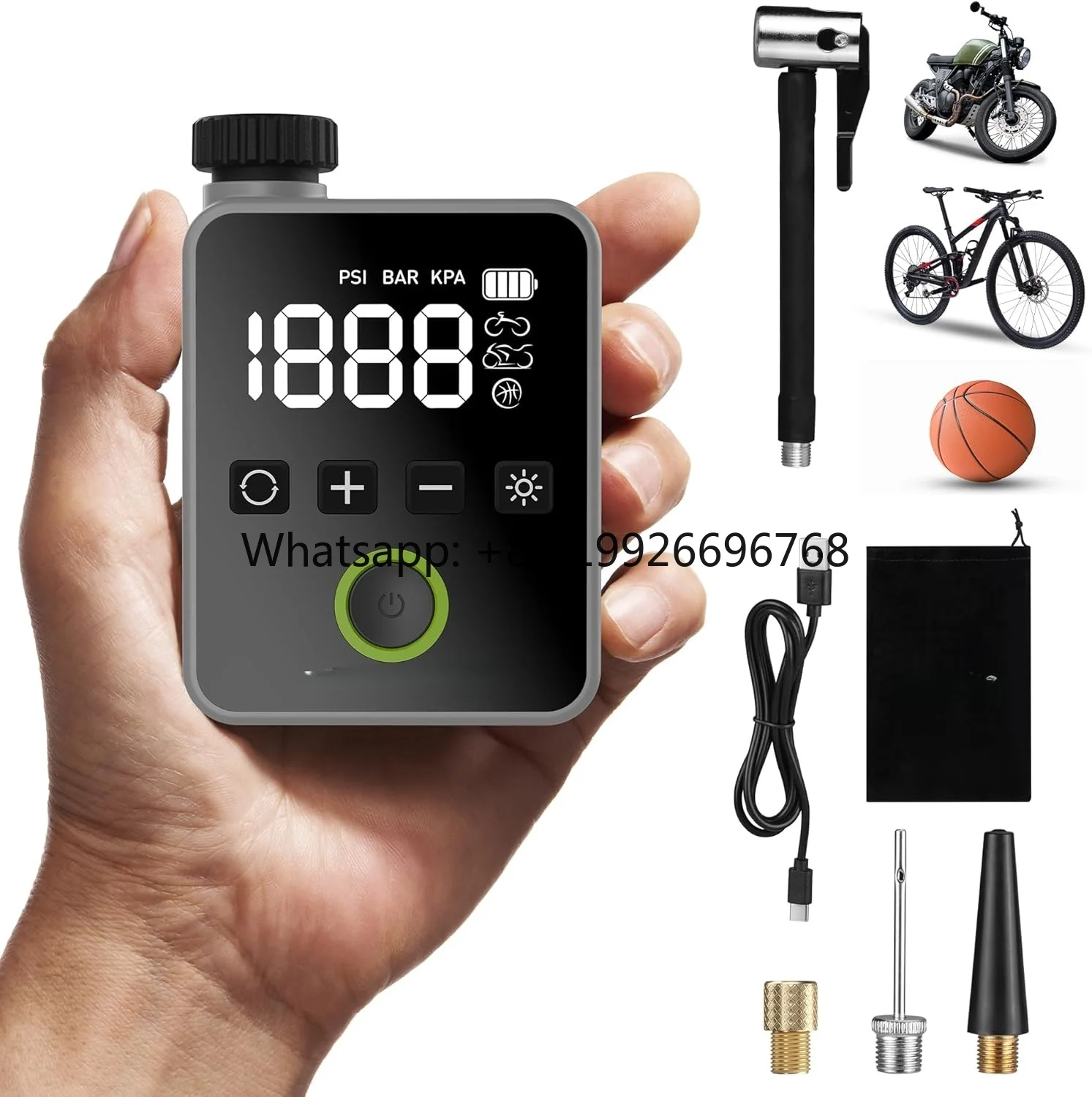 

Mini Bike Motorcycle Pump Air Compressor Digital Cordless Tire Inflator for Tire Bike Balls Auto Stop Portable Pump Power Bank