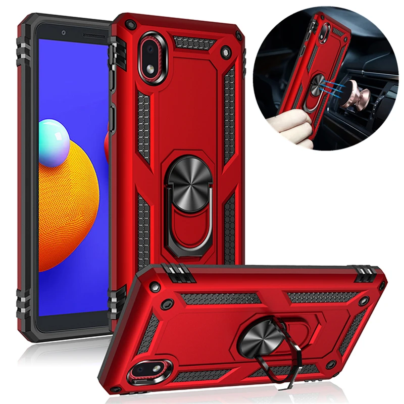 For Samsung Galaxy A01 M01 Core Case Magnetic Car Holder Ring Armor Phone Case For Samsung A02S M01S A025F F02S A025G Back Cover