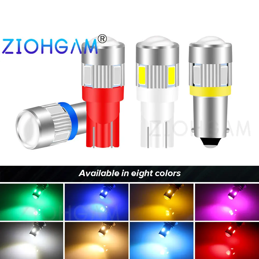 

ZIOHGAM 2PCS BA9S Bulb Led 194 T10 T4W Reading Interior 5730 Door Dome Trunk Signal Parking License Plate Light DRL Car Lamps