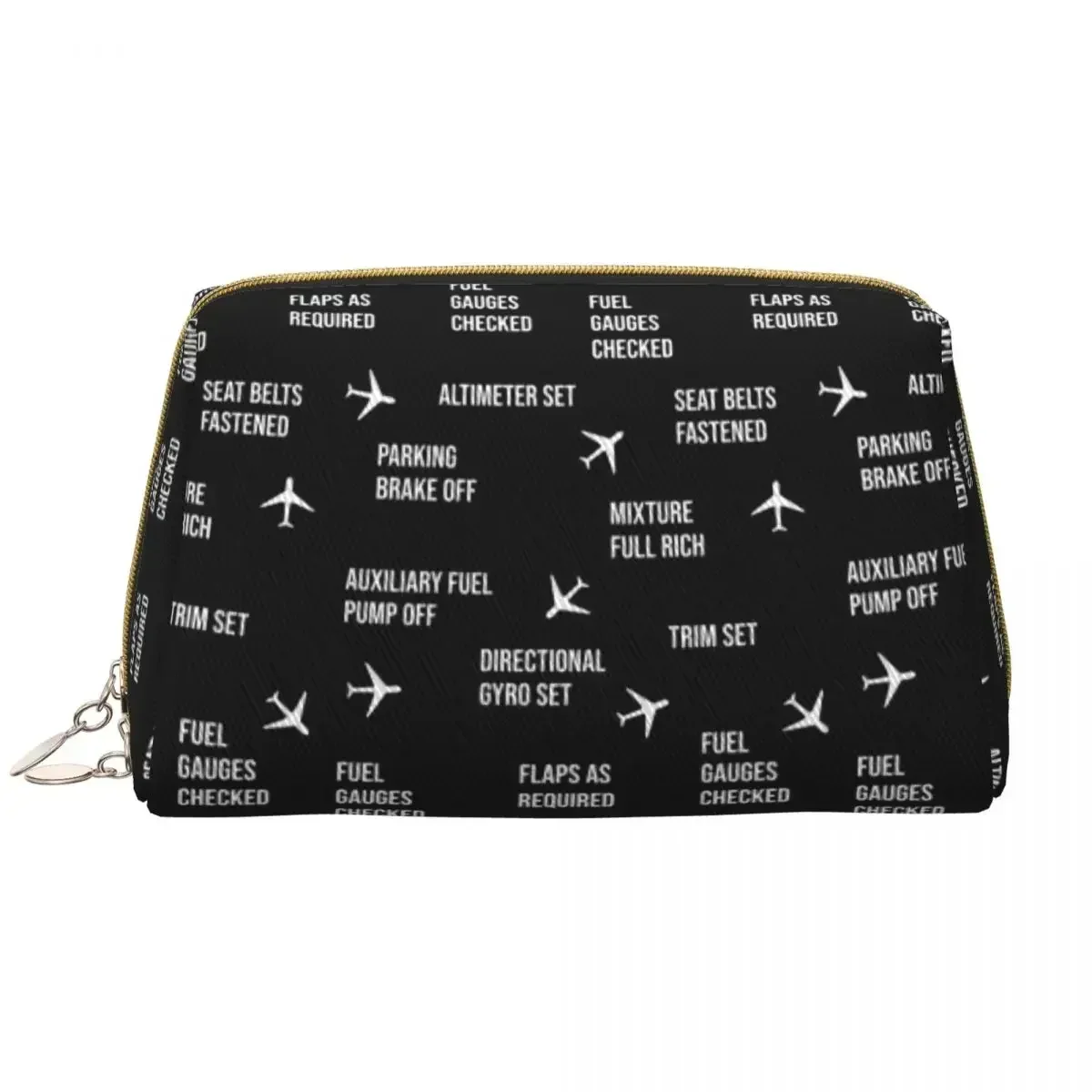 

Take Off Checklist Aviation Lovers Toiletry Bag Women Aircraft Pilot Cosmetic Makeup Organizer Lady Beauty Storage Dopp Kit Case
