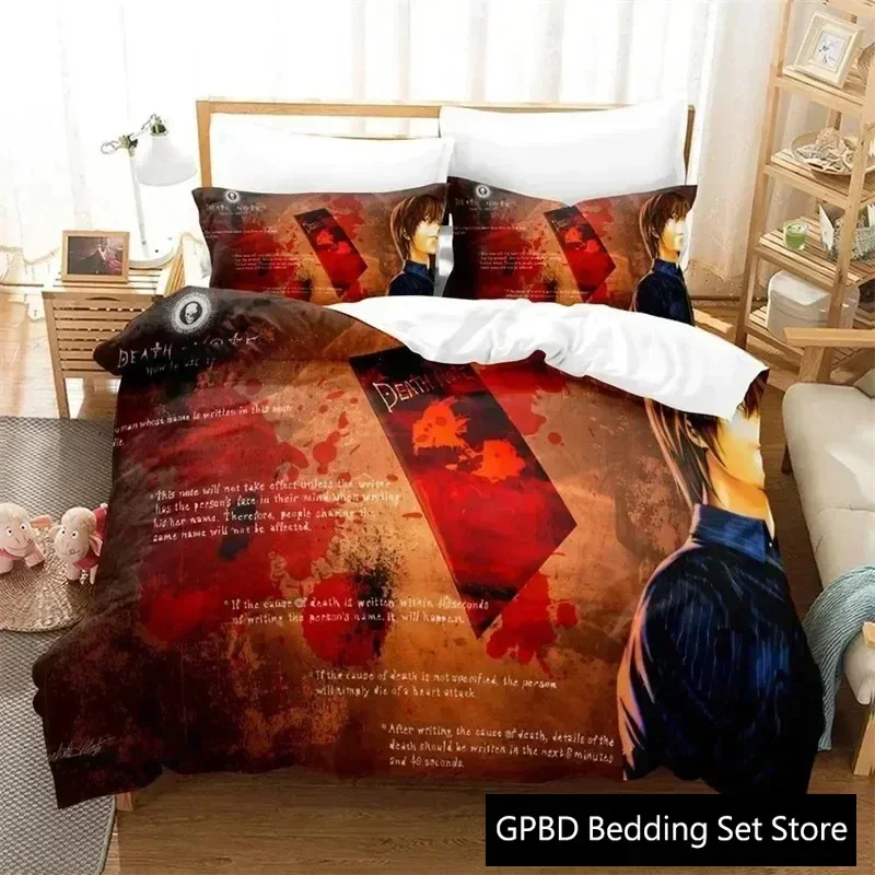 

Luxury New 3D Print Death Anime Note Bedding Sets exquisite bed supplies set duvet cover bed comforter set luxury birthday gift