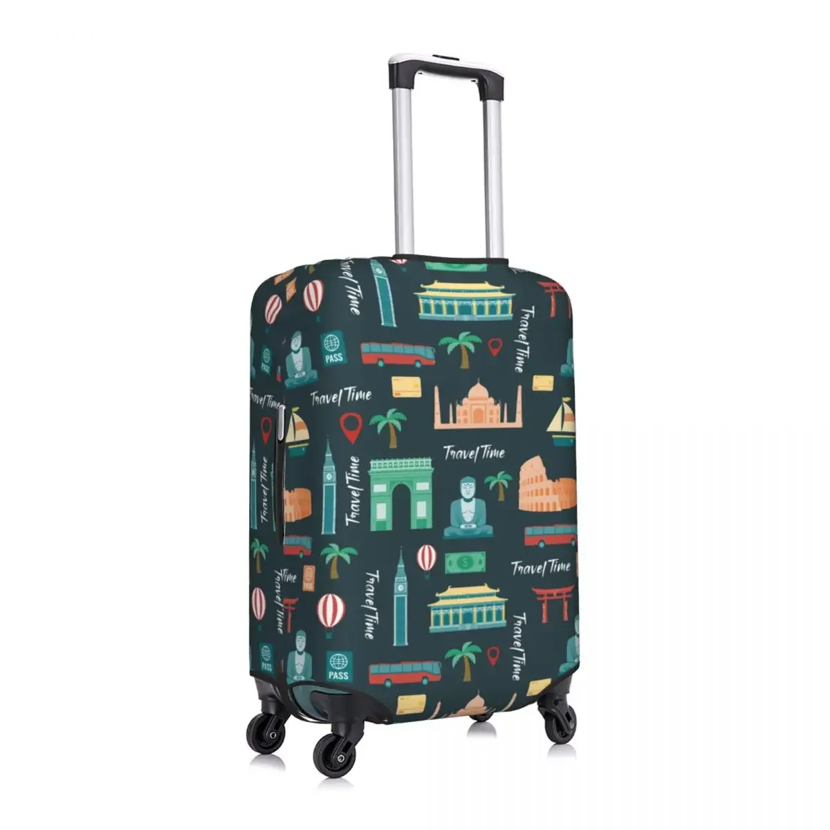 Travel Composition Suitcase Cover Famous World Landmarks Practical Business Protection Luggage Supplies Flight