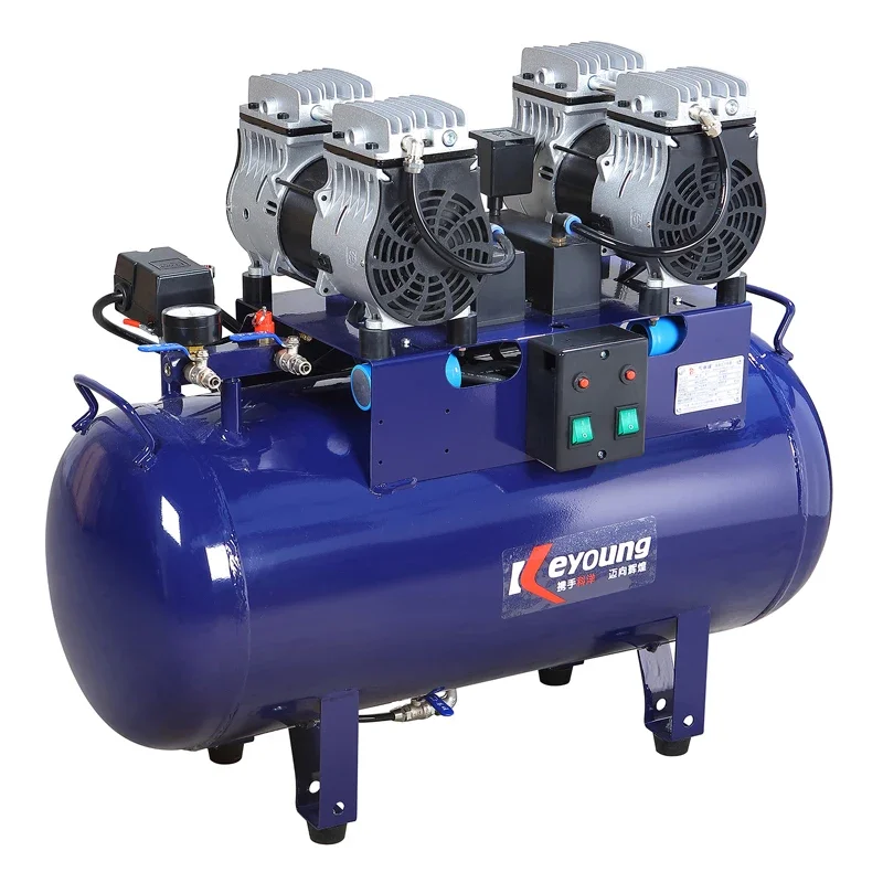 

60L Piston denti-stry 1h-p Ultra Silent Oil Free Air Compressor With Air Tank And Air Dryer For de-tal Chair