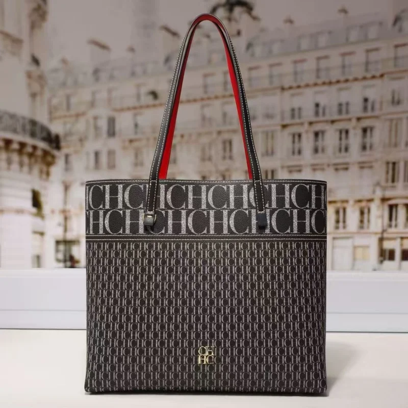 ch-women's-large-capacity-solid-color-letter-embossed-design-shoulder-bag-luxury-feel-handbag-casual-travel-tote-bag