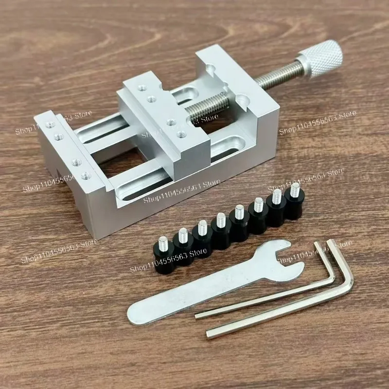 Aluminum Alloy Mini Precision Bench Vise Flat Jaw Manual Right Angle Clamp DIY Multi-Function Fixture Tool for Model Jewelry Mak