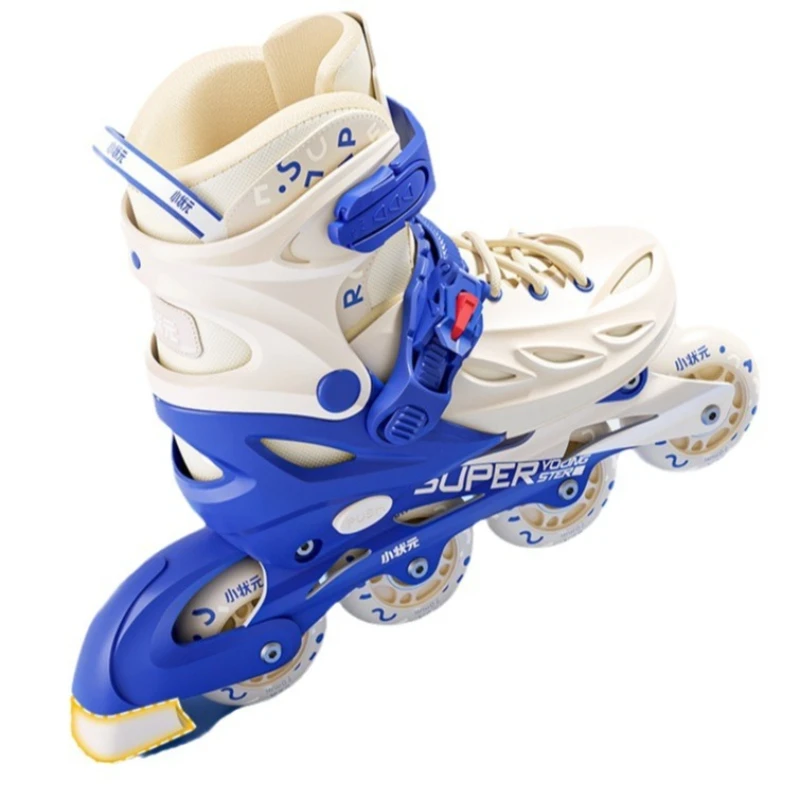 Adult Beginner Inline Skates Contrast Color, Double Buckle Adjustable Full Light-Up Wheels, Breathable Comfort Anti-Shock Sturdy view 5