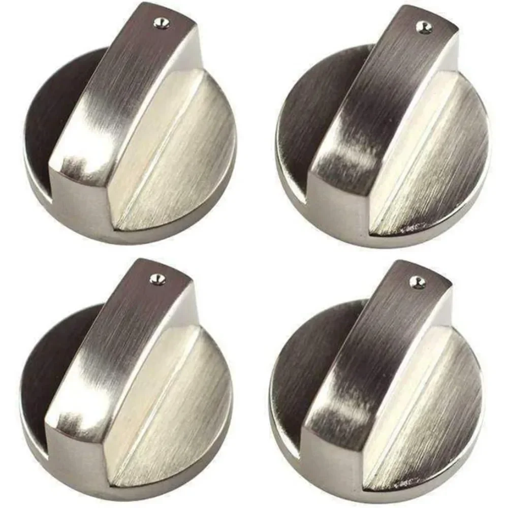 For 10Pcs Control Knobs 6mm Buttons Kitchen Knobs Metal Gas Kitchen Knobs for Most Oven,Cooker,Gas Stove,Silver