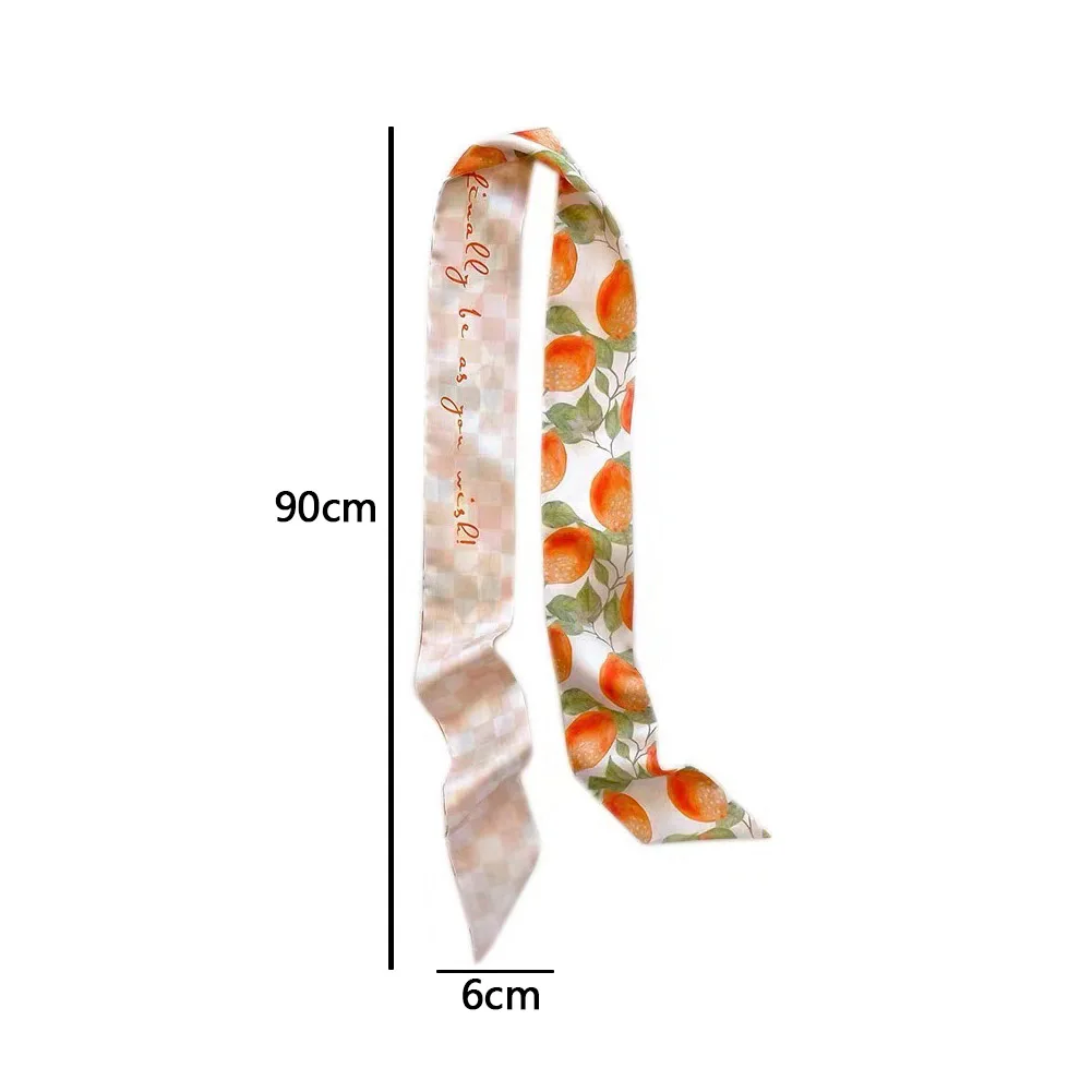 Popular Silk Skinny Silk Scarf Hair Band Women Spring Hair Hand Bag Wrist Bandana Foulard Ribbon Scarves Hair Accessories