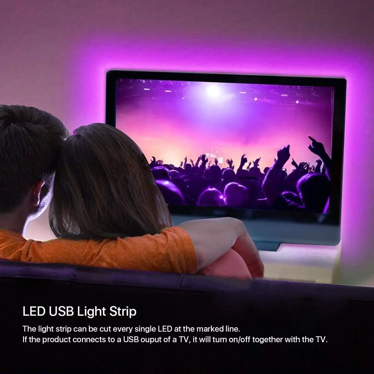 RGB USB Powered LED Light Strip Lights, 3-key Controller with Colorful variations TV Backlight Background for Room, Gifts, Party