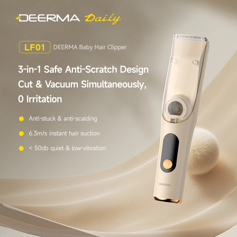Deerma LF01 Electric Hair Clipper ,Vacuum Hair Absorption,Low Noise,Safety Waterproof  Short hair  Trimmer tool within 5 cm