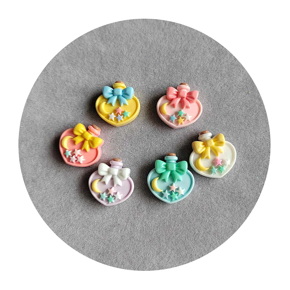 

Kawaii Bowknot Star Perfume Bottle Charm Resin Cabochon DIY Scrapbook Crafts Ornaments Jewelry Accessories