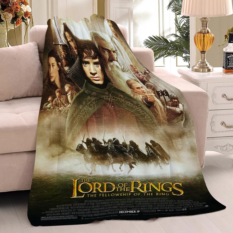 Custom Blanket Sofa The L-Lord of the R-Rings Warm Knee Bed Fleece Camping Nap Winter Fluffy Soft Blankets Microfiber Bedding