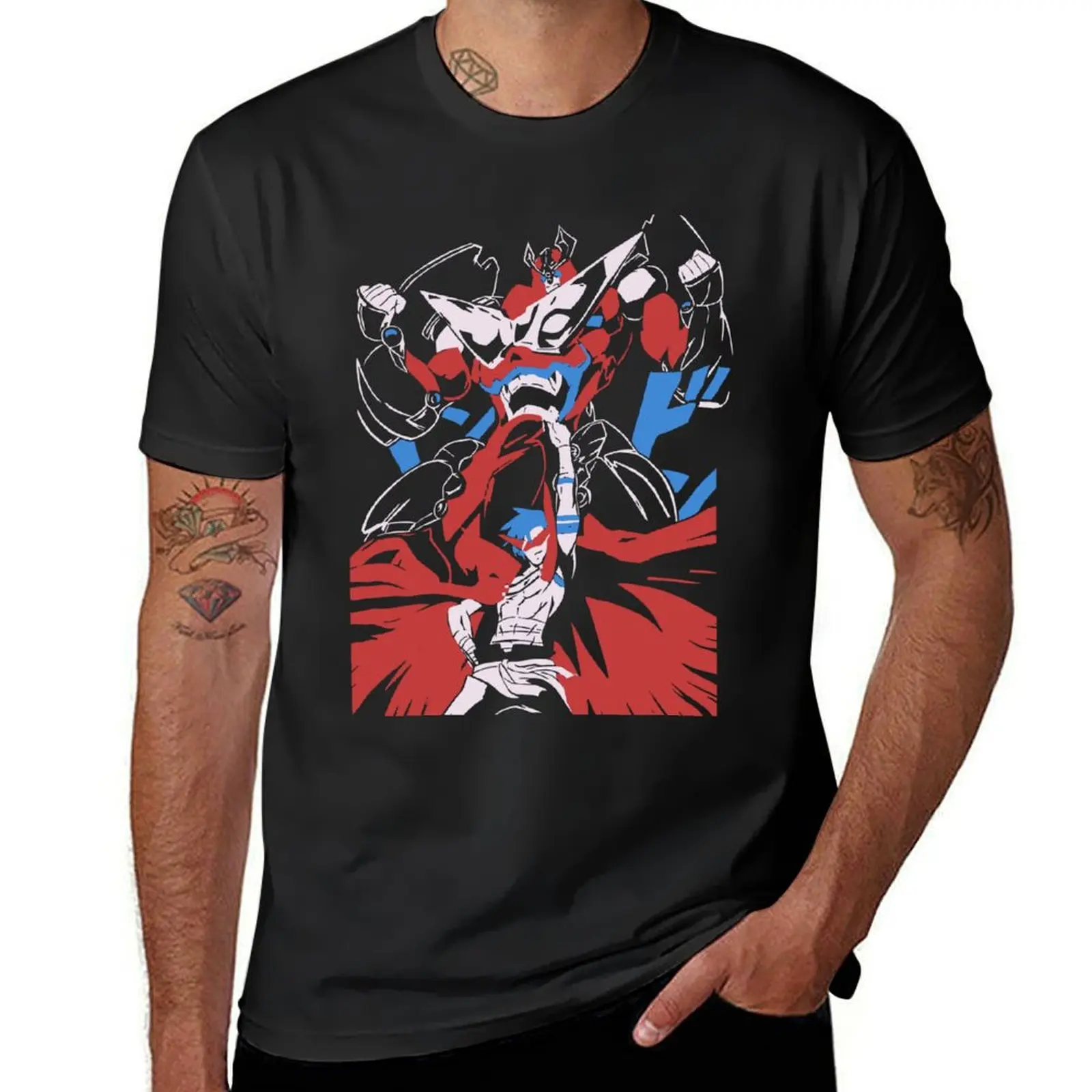 Kamina Tengen Toppa Gurren Lagann T-Shirt summer tops Aesthetic clothing tops graphics sweat shirts, men