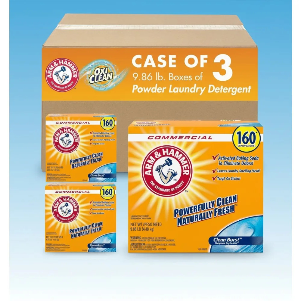 

Fresh Scent Powder Laundry Detergent, Concentrated Formula for All Machines, 9.86 lb Pack of 3 - Ideal for Families & HE Users