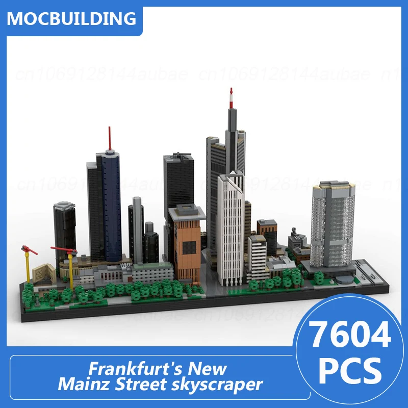 Frankficki Nowy Mainz Street Skyscraper Architektura Model Moc Klocki do samodzielnego montażu Kolekcja klocków Wyświetlacz Zabawki Prezenty