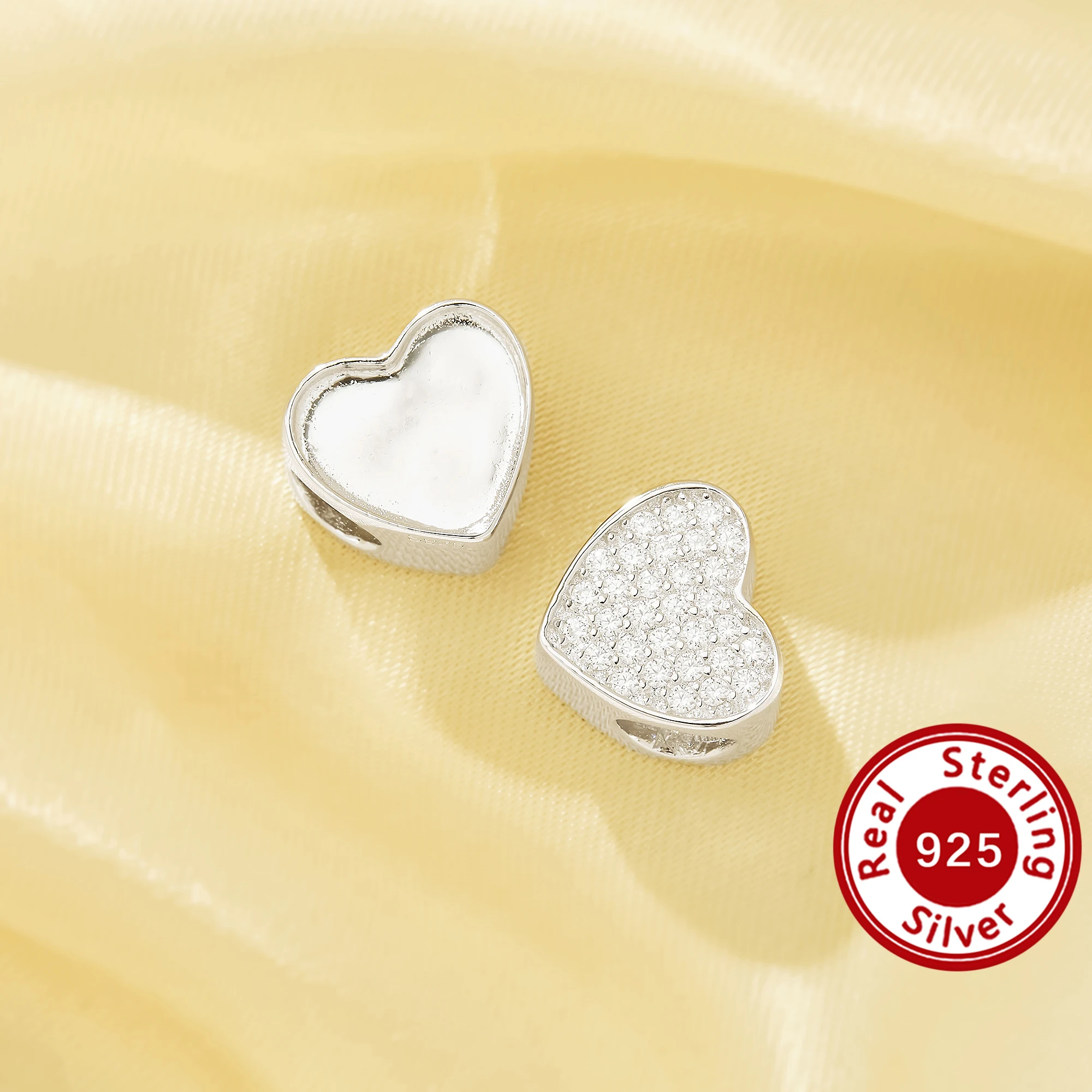 

Натуральные бусины в форме сердца из смолы на память, цельные бусины-подвески в форме сердца из стерлингового серебра 925 пробы с отверстием 4,5 мм 1431589