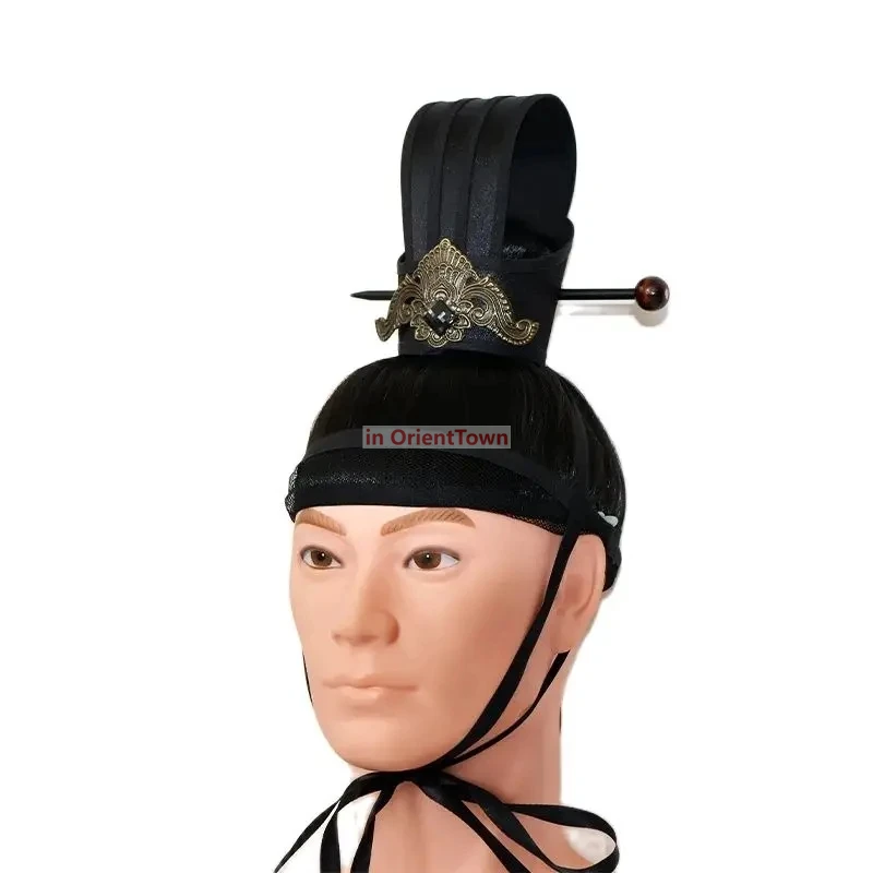 Sombrero de emperador de la Dinastía Han para adultos, sombrero antiguo de Príncipe chino, sombrero real Vintage de China, cosplay de rendimiento