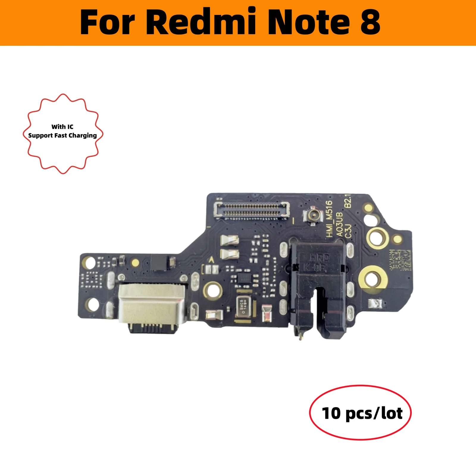 10 Pcs/Lot USB Charger Dock Flex Cable Connector Board Charging Port Replacement Parts For Xiaomi Redmi Note 8