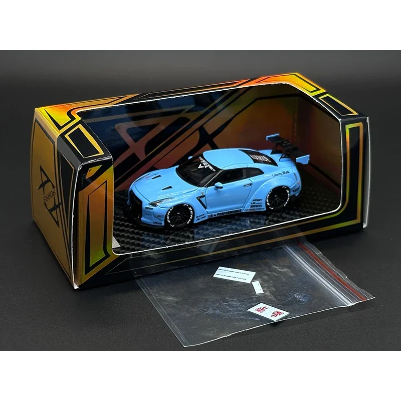 ERROR 404 1/64 日産 GT-R R35 LBWK 水色 404 Error 1:64 LBWK GTR R35 Bright Blue Resin Diorama Car Model