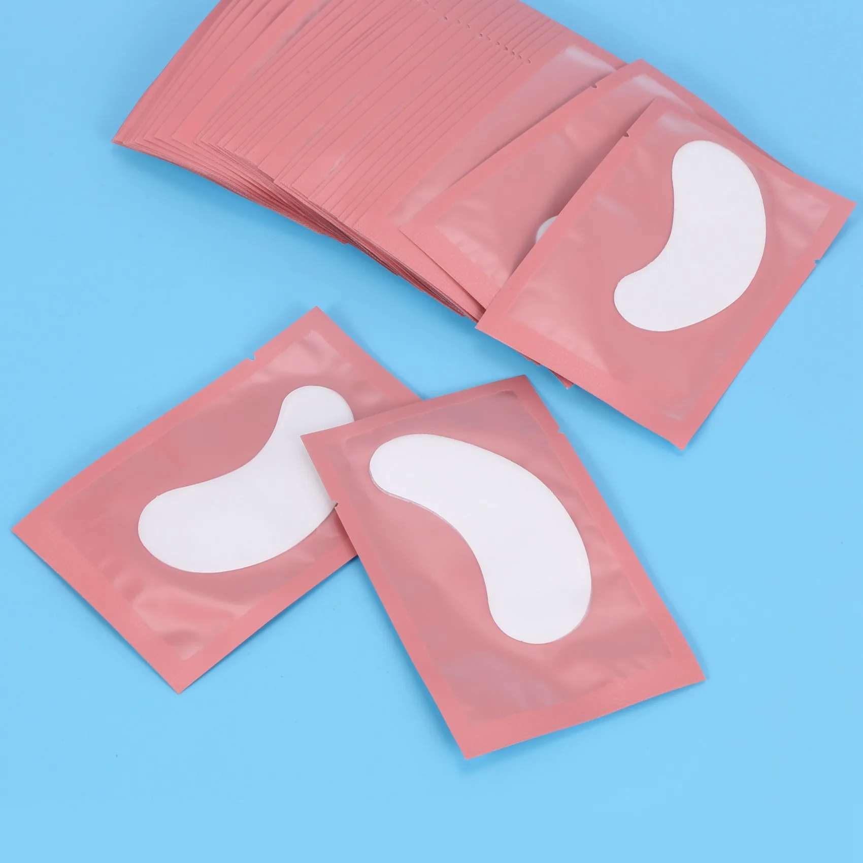 50 pares de almohadillas de Gel para protección ocular, parche de pelusa, extensión de pestañas individuales, máscara para ojos