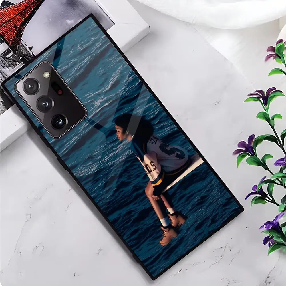 Sza Ctrl Alternate Album Singer MAISTO Mouse Pad Glass Phone Case For Samsung Galaxy S20 S21 S22 S23 S24 Note20 Ultra Plus Fe