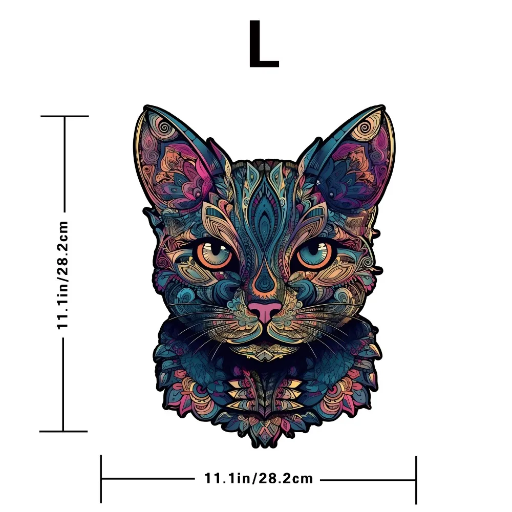 108/178 Pcs 2 Size Cat Jigsaw Puzzle Challenging Unique Wooden Puzzle Montessori Thinking Brain Games Puzzle Kids Education