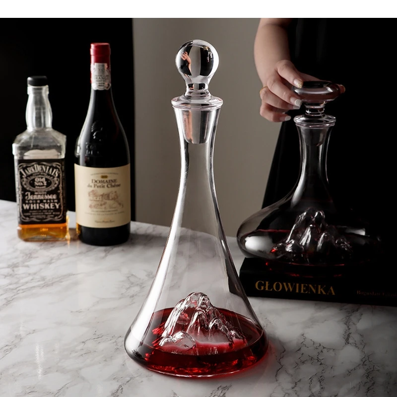 Light Luxury Transparent Glass Decanter Family Birthday and Wedding Party Cocktail Brandy Champagne Bottle Modern Home Wine Set