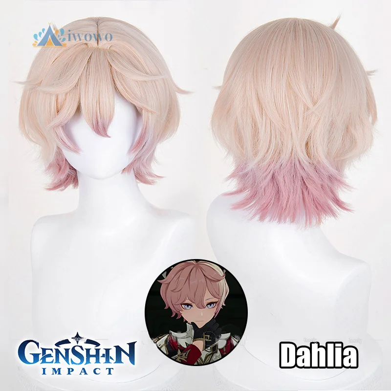 

Жоржина Косплей Парик Genshin Impact Fair Блондинка Розовый Градиент Короткие Волосы Парики Для Женщин Мужчин Mondstadt Вечеринка Карнавал Хэллоуин
