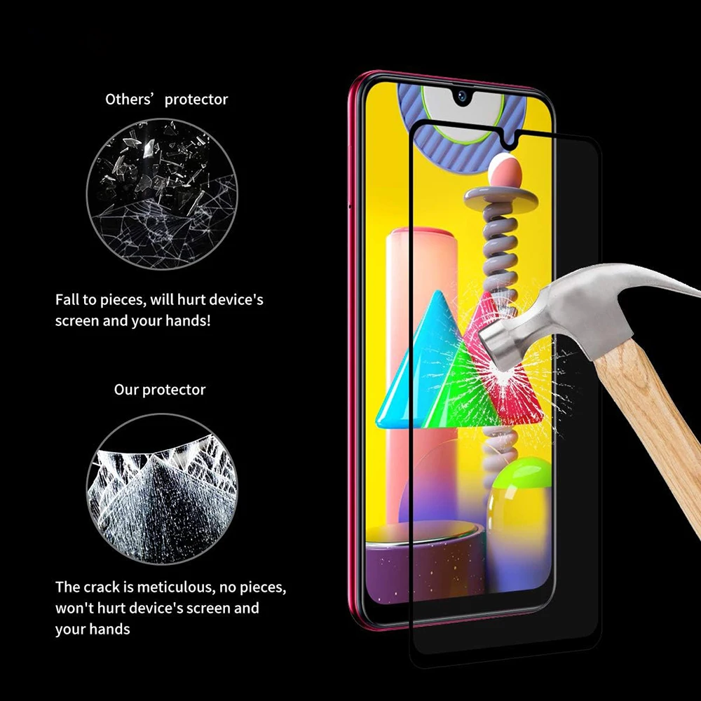 3PCS Tempered Glass for Samsung Galaxy F12 F22 F42 F52 M10 M20 M30 M11 M31 M02 M22 M52 M13 M23 M33 4G 5G Screen Protector