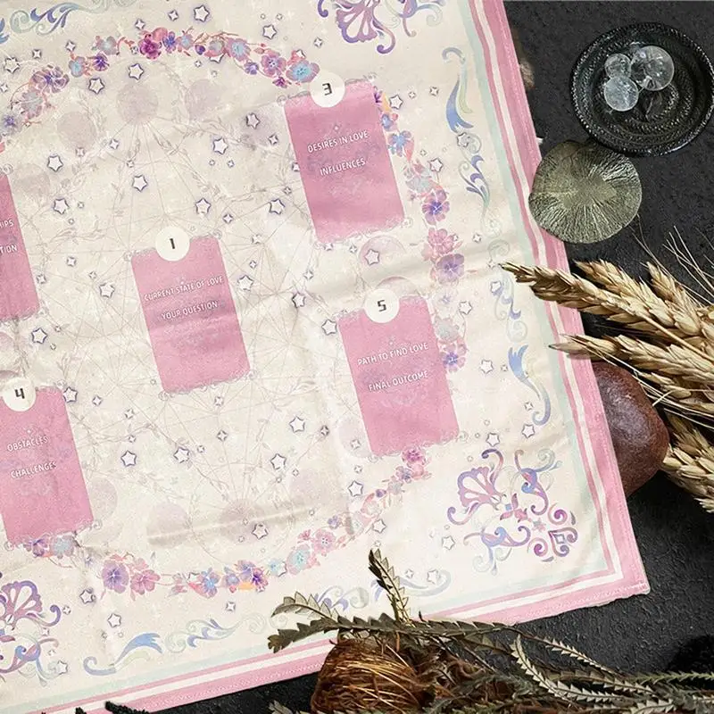 63x63cm Pink Velvet Tarot Mat Altar Cloth Tarot Cloth For Spread Tarot Reading Cloth Moon Phase Altar Decor Witch Supplies