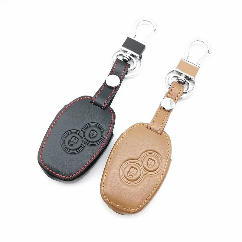 Soft Leather Car Key Case Cover For Renault DACIA Sandero Captur Twingo Megane Scenic Kangoo Modus 2 Buttons Key Bag