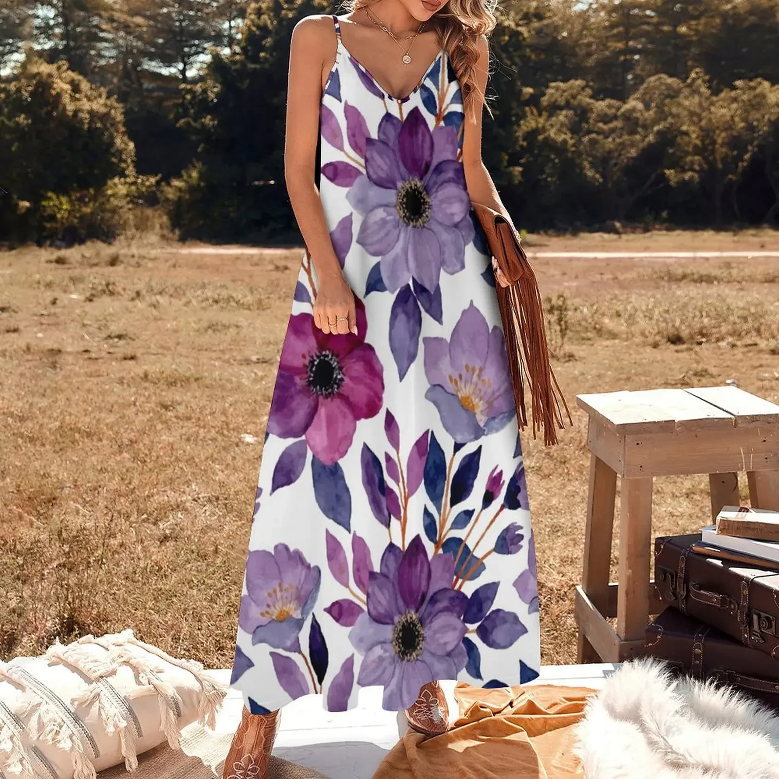 Hawaiian Tropical Floral Seamless Pattern Sleeveless Dress dress women summer 2025 long dress women summer