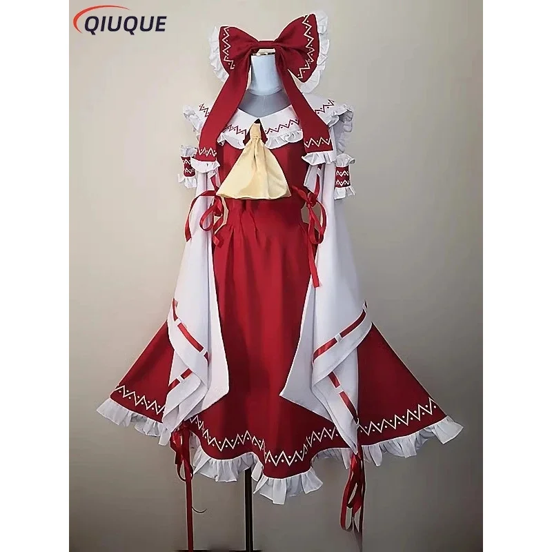 qq45Anime Touhou Project disfraz de Cosplay Hakurei Reimu Mikofuku vestido de uniforme para mujer conjunto completo