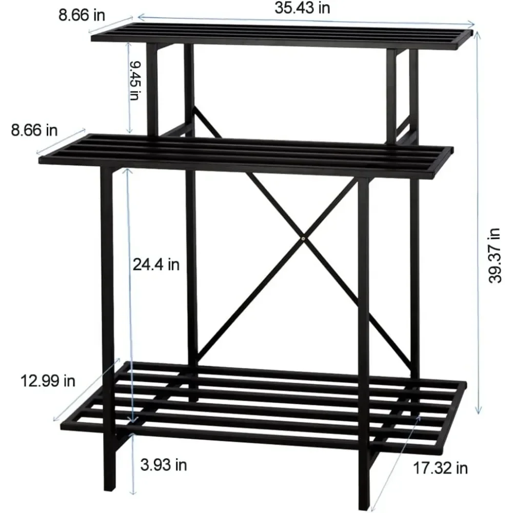 plant stand indoor, 3 Tier Sturdy Plants Stand Space-Saving Heavy Duty for Home, plant stand indoor