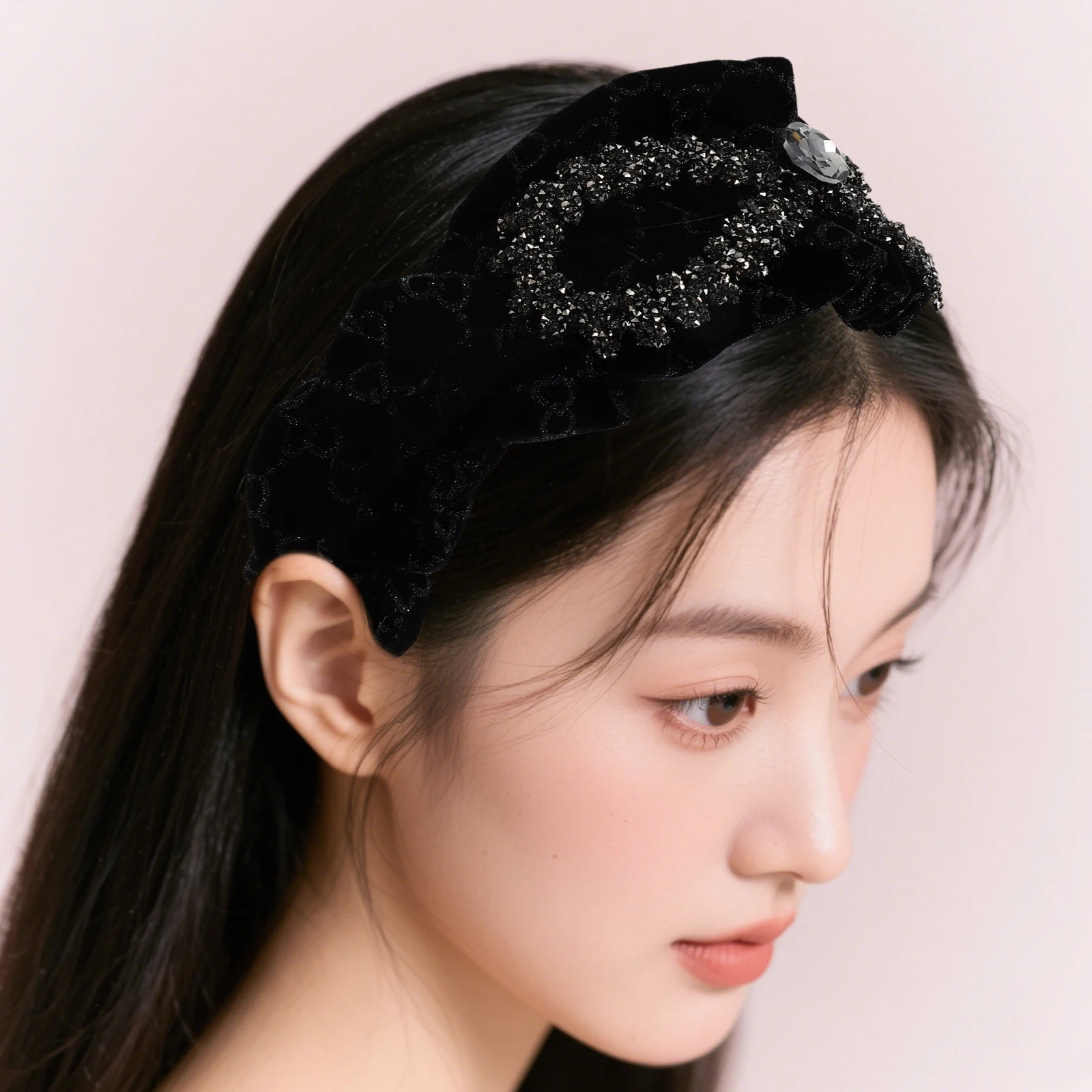 

Luxury Rhinestone Wheat Headband Wide Non-Slip Hair Hoop Holiday Party Styling Vintage Elegant Women Kids Hair Accessories