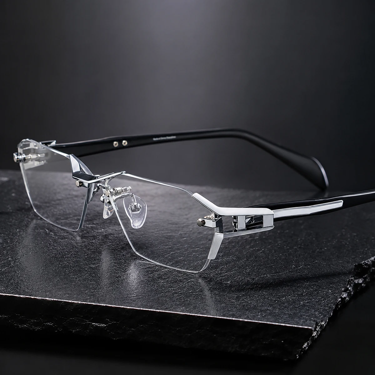 Lunettes anti-lumière bleue carrées sans monture, en métal géométrique, sans ordonnance, pour hommes et femmes d'affaires, usage quotidien et streetwear